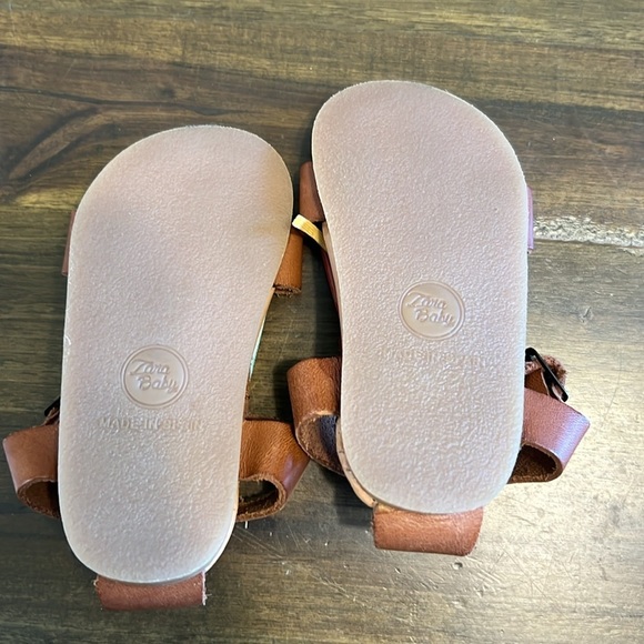 Zara Baby Girl Sandals Leather Fringe Tassel Boho Pink Blue Yellow 2-3 - Picture 3 of 7